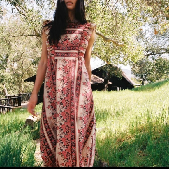 Christy Dawn Floral Maxi Dress - Red and Cream - Picture 1 of 8